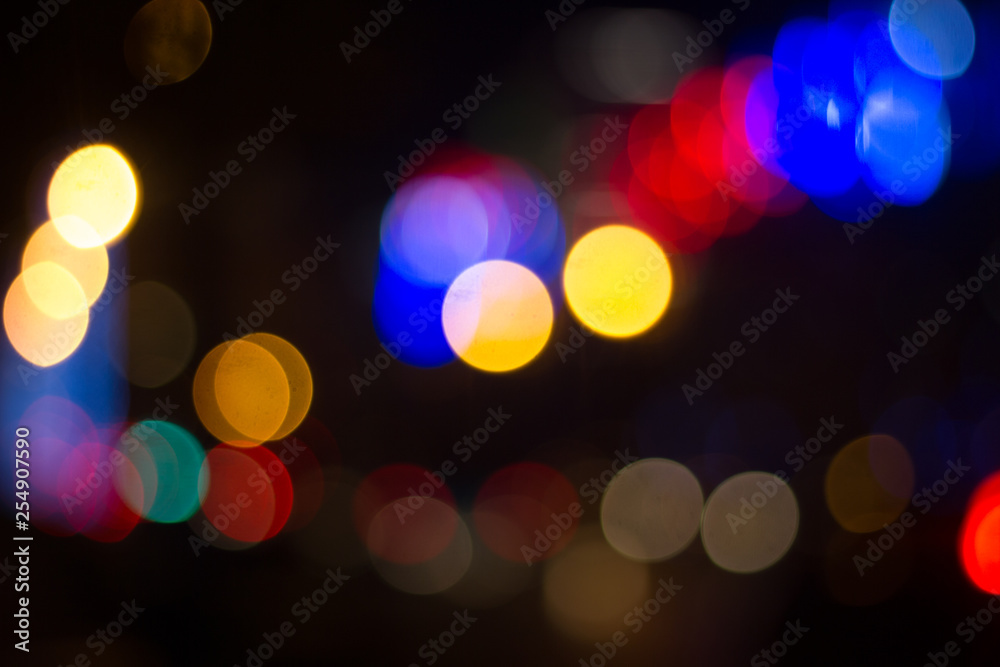 Colorful abstract bokeh Background, City night light bokeh,Party light on night,background defocused