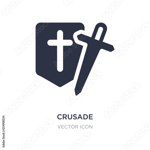 crusade icon on white background. Simple element illustration from Religion concept.