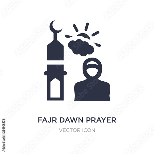 fajr dawn prayer icon on white background. Simple element illustration from Religion concept. photo