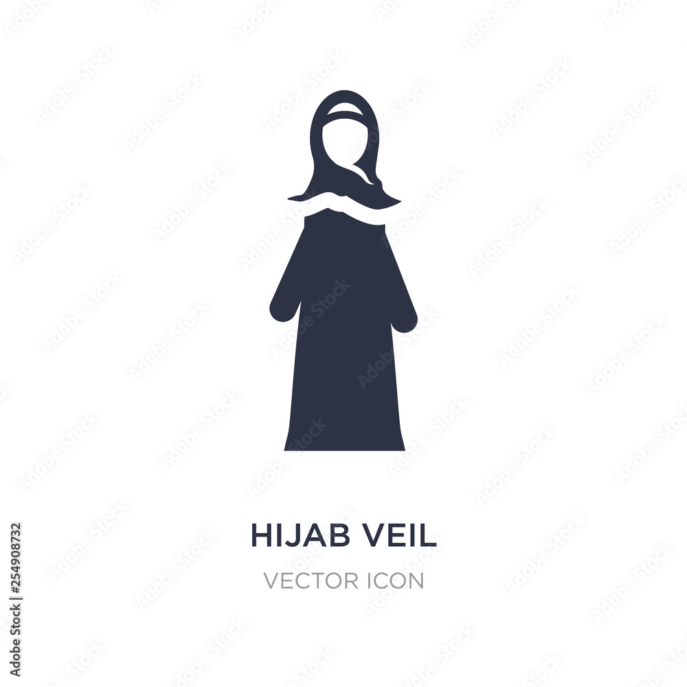 hijab veil icon on white background. Simple element illustration from Religion concept.