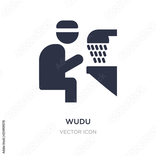 wudu icon on white background. Simple element illustration from Religion concept.