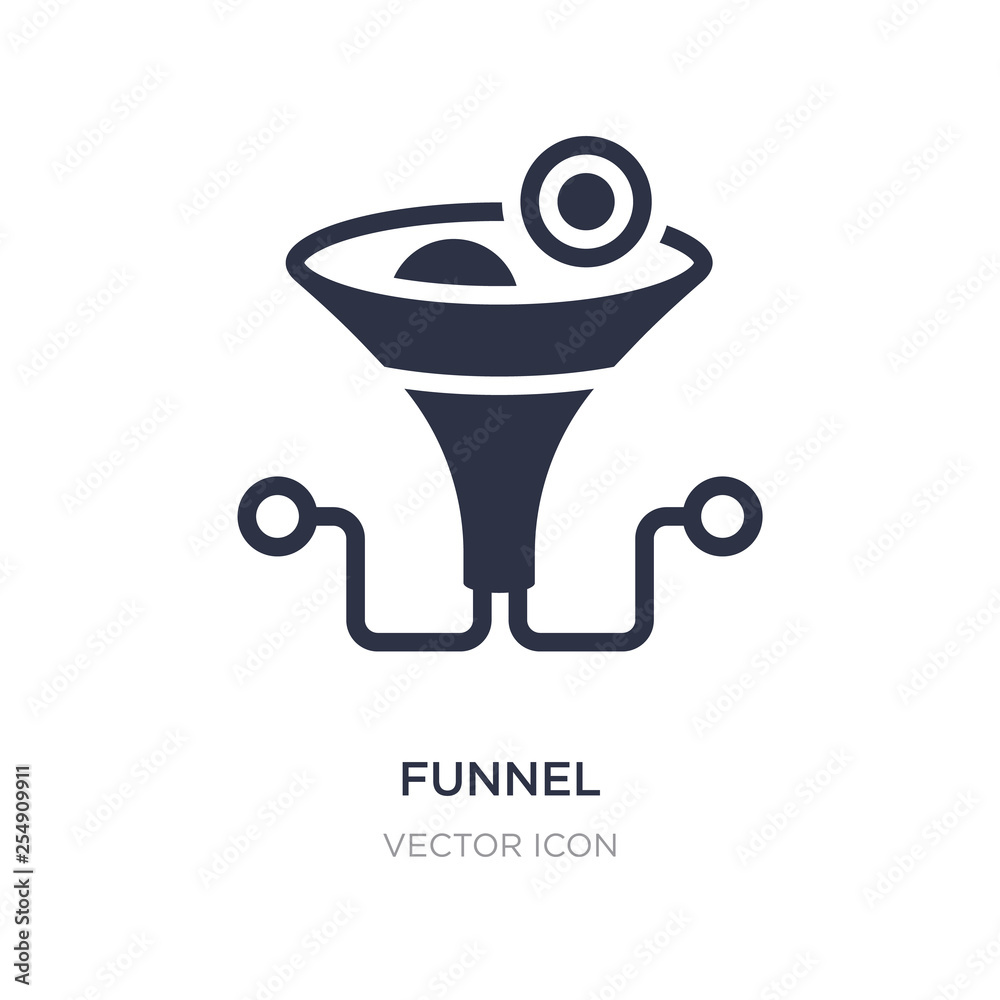 funnel icon on white background. Simple element illustration from Search engine optimization concept. funnel icon on white background. Simple element illustration from Search engine optimization concept.
