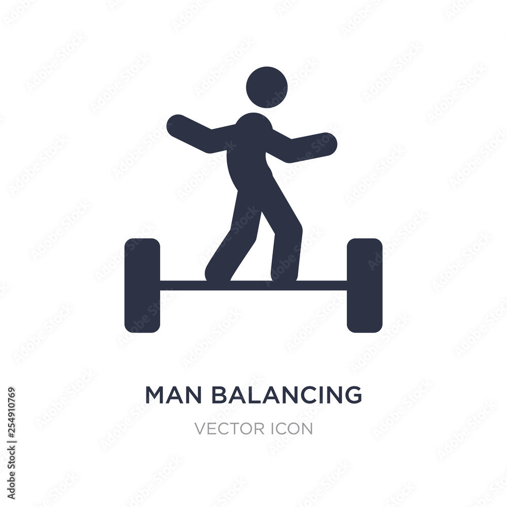 man balancing icon on white background. Simple element illustration from Sports concept.