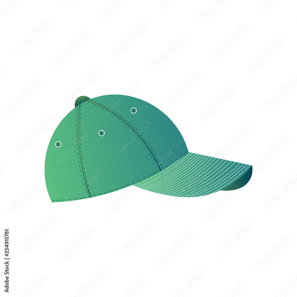 Side view of simple teen baseball cap isolated on white background Side view of simple teen baseball cap isolated on white background