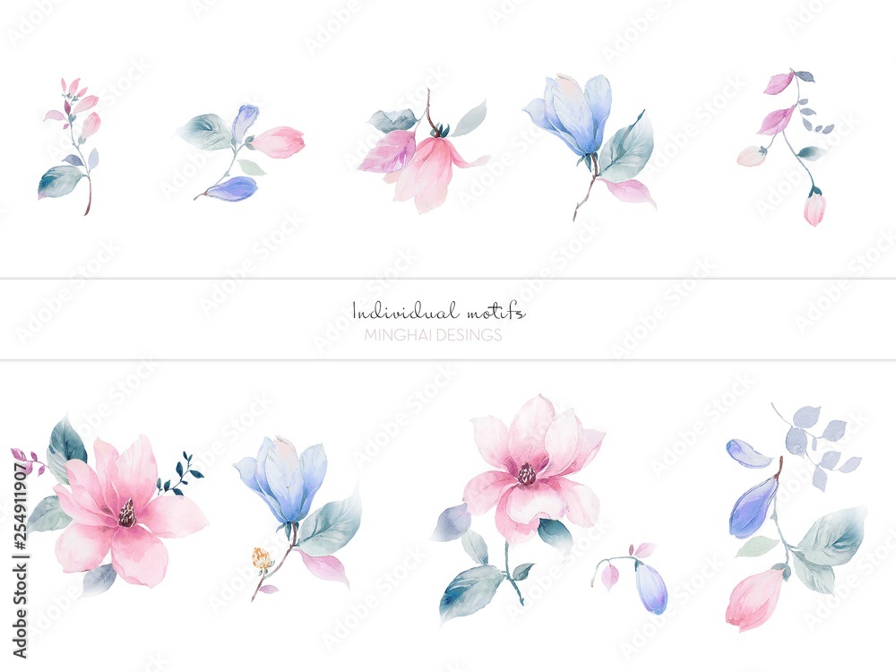 watercolor floral invitation card