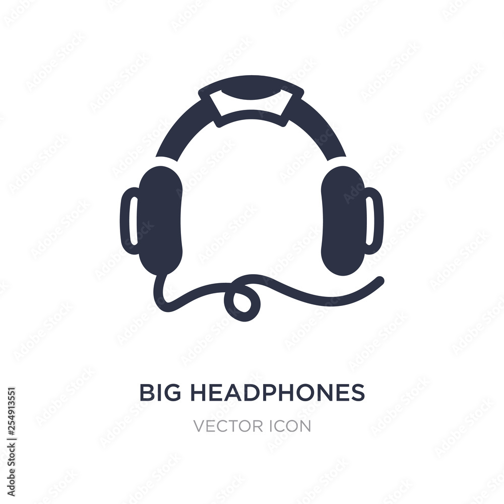 big headphones icon on white background. Simple element illustration from Technology concept. big headphones icon on white background. Simple element illustration from Technology concept.