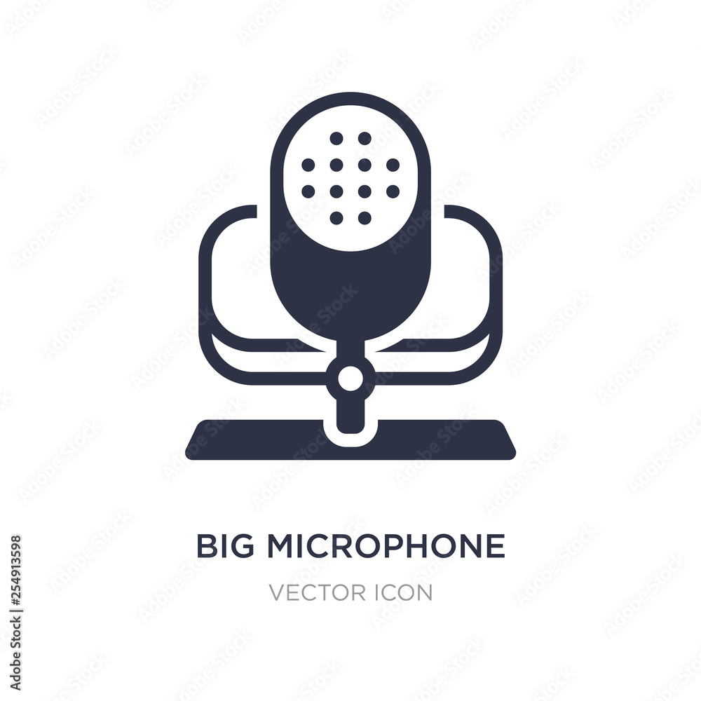 big microphone icon on white background. Simple element illustration from Technology concept.