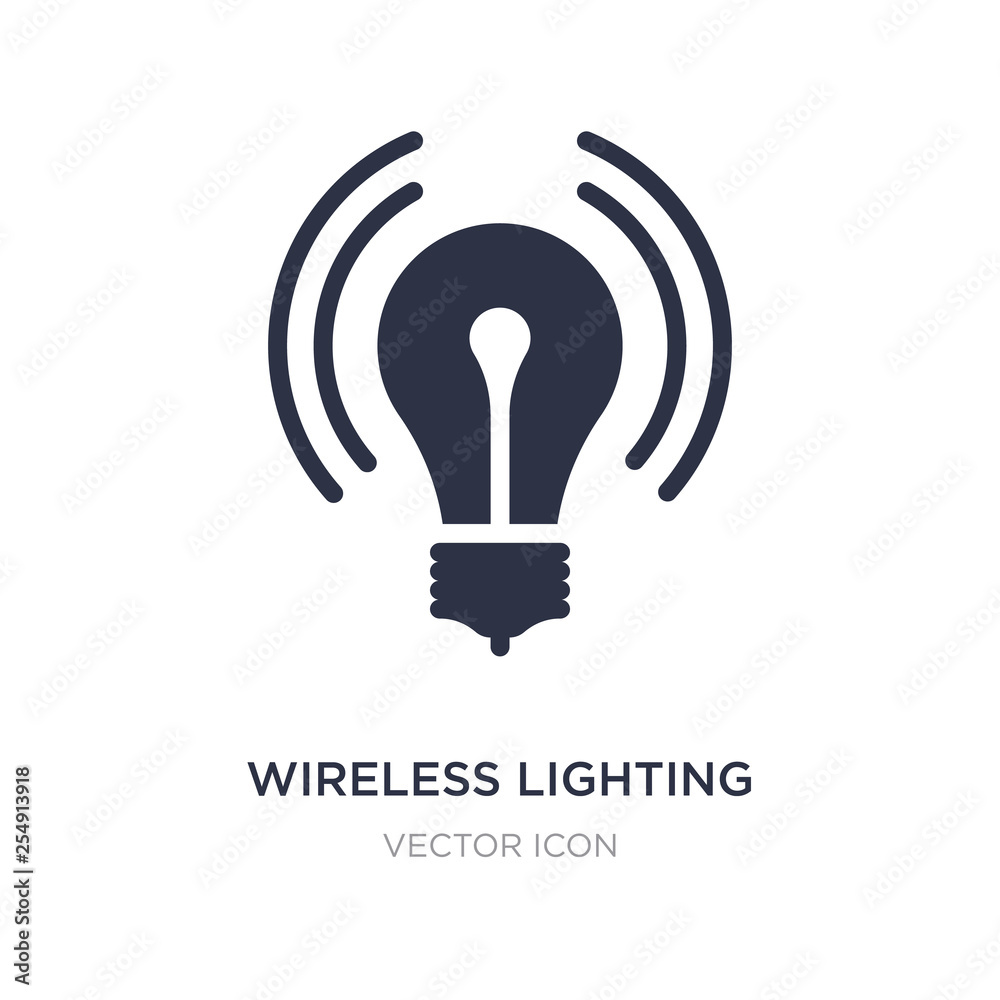 wireless lighting icon on white background. Simple element illustration from Technology concept. wireless lighting icon on white background. Simple element illustration from Technology concept.