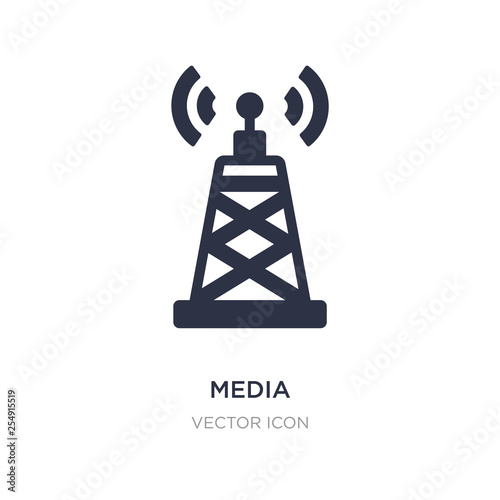 media icon on white background. Simple element illustration from Technology concept.