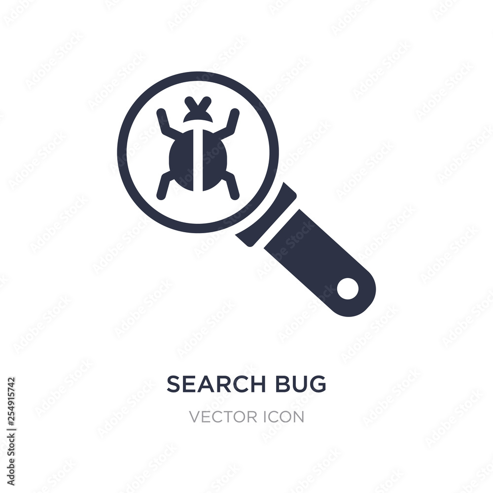 search bug icon on white background. Simple element illustration from Technology concept. search bug icon on white background. Simple element illustration from Technology concept.