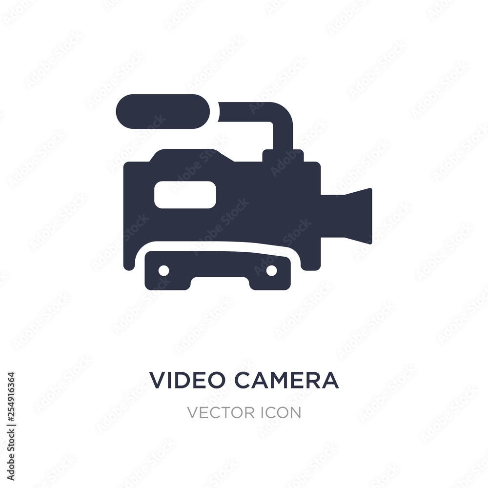 video camera side view icon on white background. Simple element illustration from Technology concept.