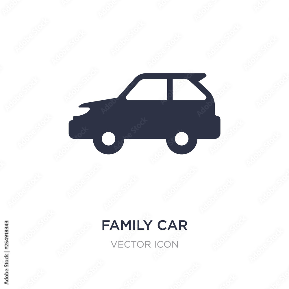 family car icon on white background. Simple element illustration from Transport concept.