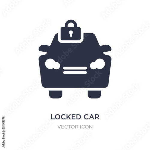 locked car icon on white background. Simple element illustration from Transport concept.