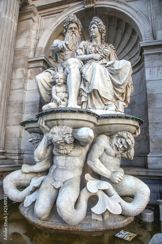 Vienna. Fountain Allegory of the Danubet. Construction 1869
