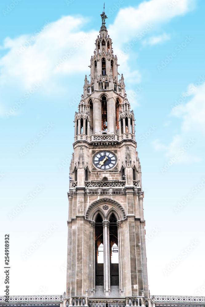 Vienna. Clock on the Town Hall Tower