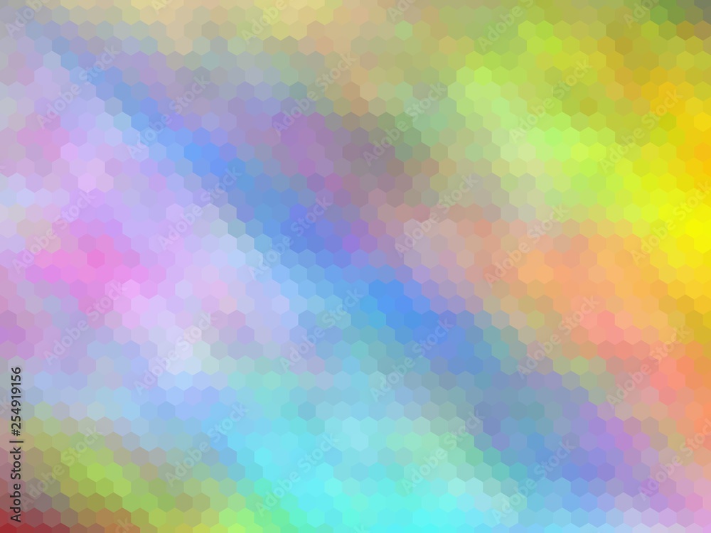 New multicolor background. Abstract illustration. Hexagonally pixeled
