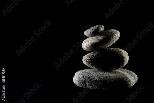 Pile of pebble stones isolated