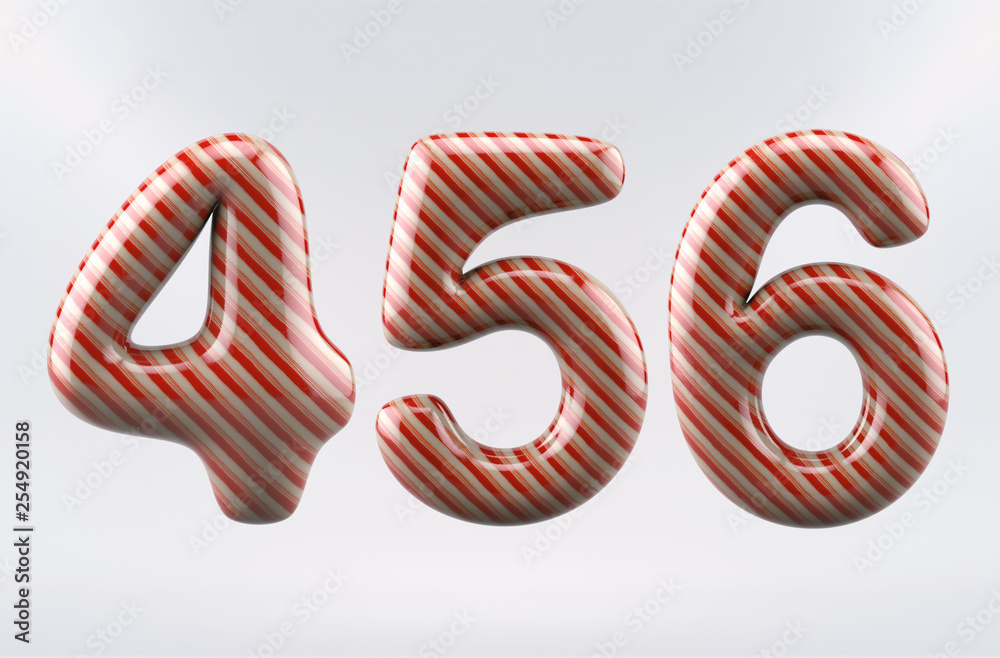 Set of Candy Letters and Numbers - 3D Illustration Set of Candy Letters and Numbers - 3D Illustration