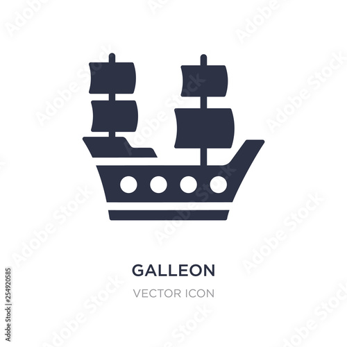 galleon icon on white background. Simple element illustration from Transport concept.