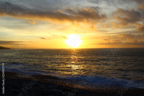 sunset over the sea