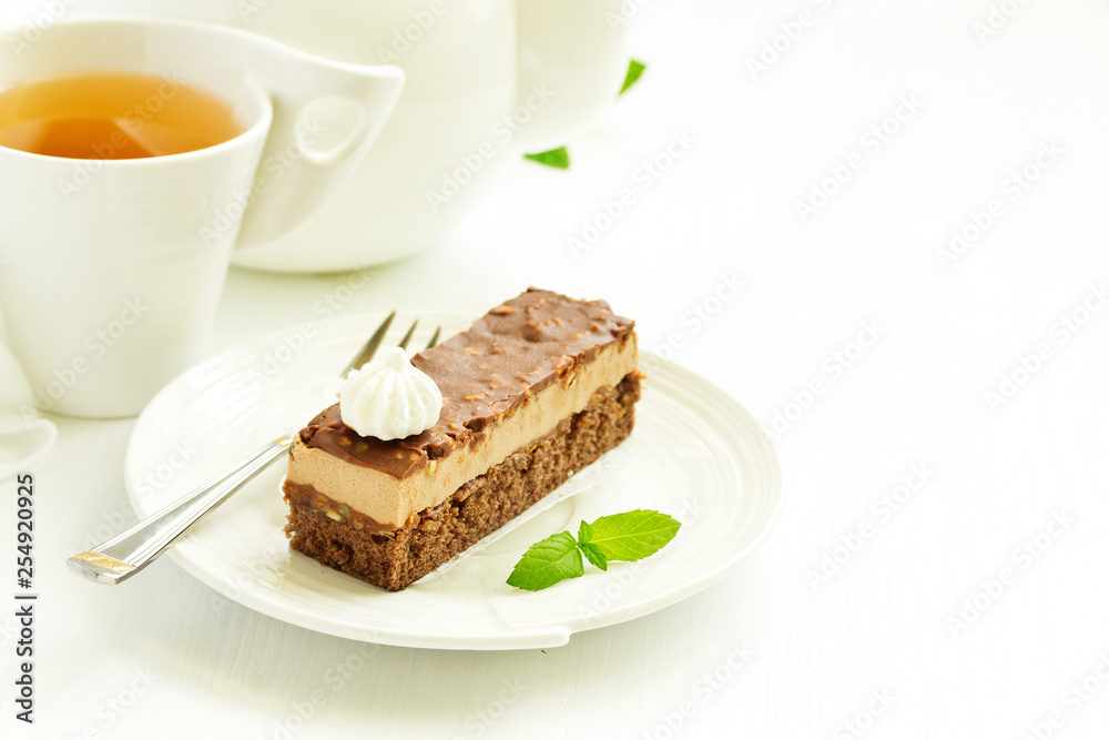A piece of coffee cake A piece of coffee cake