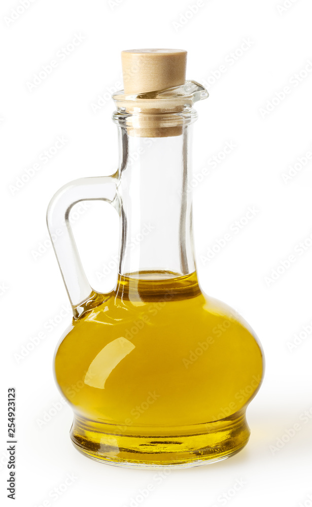 Olive oil in glass bottle isolated on white backgound with clipping path Olive oil in glass bottle isolated on white backgound with clipping path