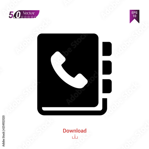 Outline phonebook icon isolated on white background. Best modern. Graphic design, mobile application, beauty icons 2019, user interface. Editable stroke. EPS10 format vector