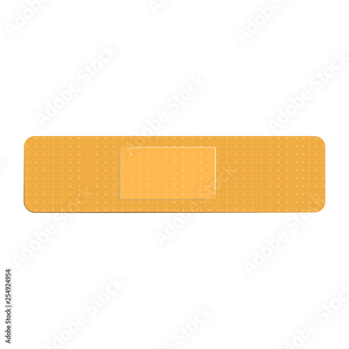 Long medical plaster flat icon. Adhesive bandage, medical patch, wound. Plaster concept. Vector illustration can be used for topics like medicine, pharmacy, healthcare