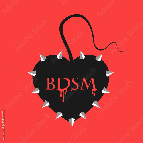 BDSM and sadomasochist sex - aggressive and painful sex technique - submission and dominance leading to hurt, pain, blood. Vector illustration