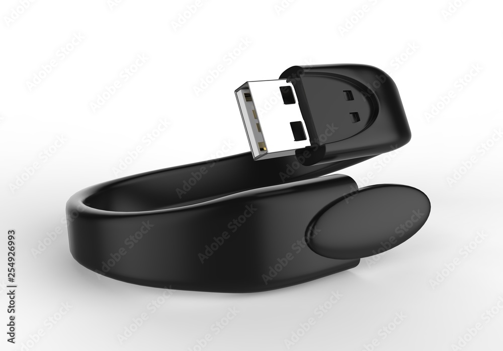 Blank Wristband USB Flash Drive Promotional USB. 3d render illustration. Blank Wristband USB Flash Drive Promotional USB. 3d render illustration.