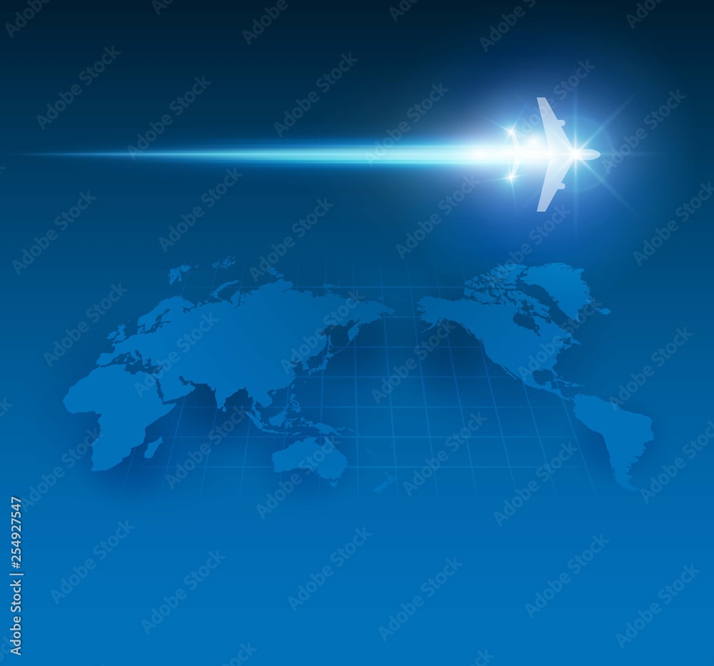 Around the world travelling by plane, vector illustration Around the world travelling by plane, vector illustration