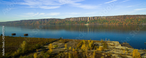 Cuadro en lienzo Hudson River Palisades Cliff Aerial view