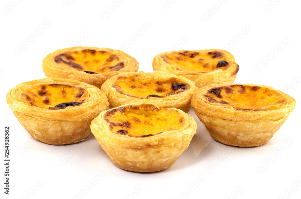 Egg tart isolated on white background Egg tart isolated on white background