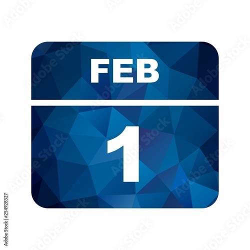 February 1st Date on a Single Day Calendar