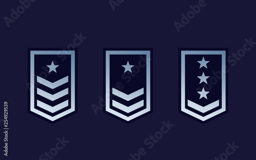 Military rank, army epaulettes set