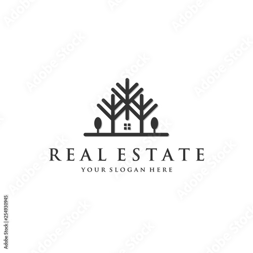 real estate with trees logo