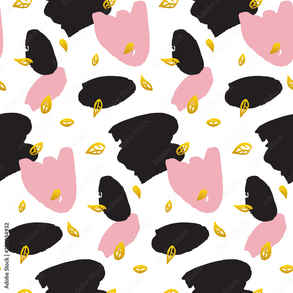 Brush Paint Leaf Seamless Pattern Brush Paint Leaf Seamless Pattern