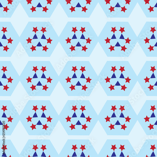 Bright seamless pattern with geometric ornament.