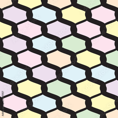 Seamless diagonal pattern with bright polygons.