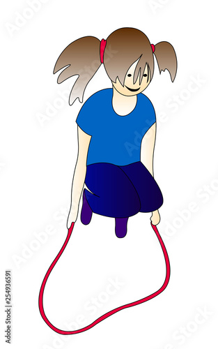 gil jumping rope cartoon vector