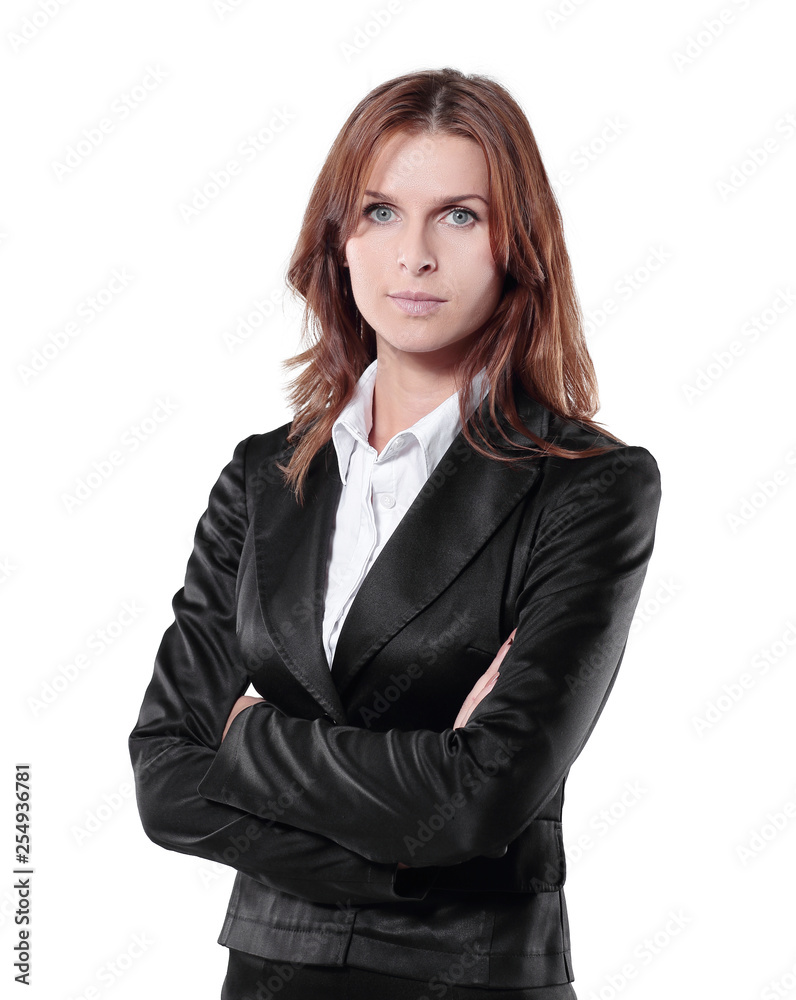portrait of confident young business woman in black business suit portrait of confident young business woman in black business suit