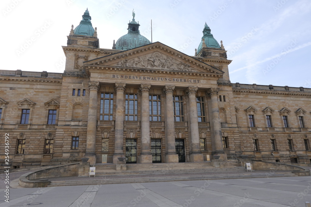Front view to the Federal Administrative Court (Bundesverwaltungsgericht) in Leipzig, Germany