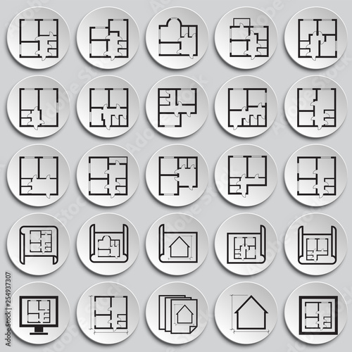 Home blueprint icon on plates background for graphic and web design. Simple vector sign. Internet concept symbol for website button or mobile app.