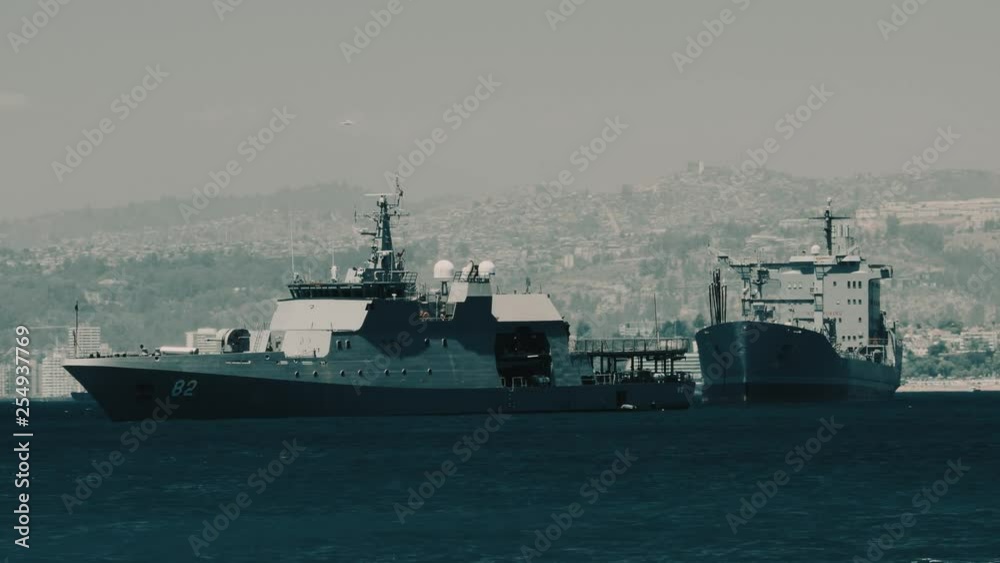 Battleships At The Valparaiso Harbor, Chile Battleships At The Valparaiso Harbor, Chile