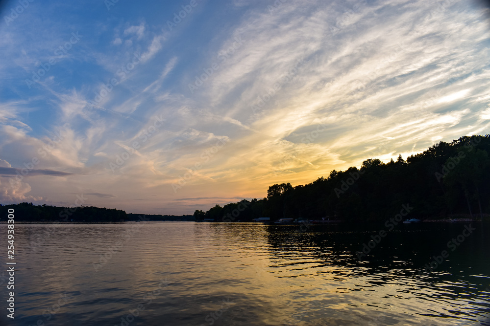 sunset on the lake