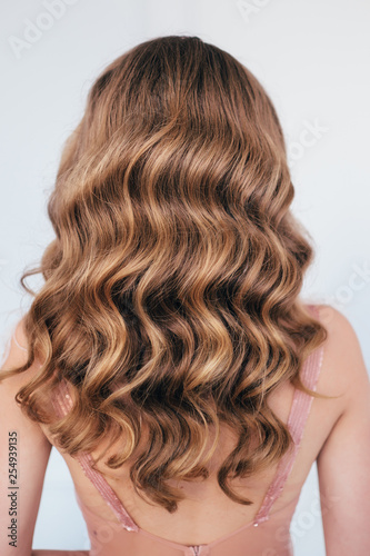 Wavy hair. Evening hairstyle