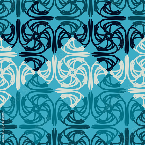 Bright seamless pattern with geometric curls.
