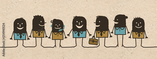 Black cartoon Business Team
