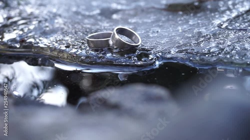 ice, rings, love, wedding, winter, water, passion, feeling, blue, white, silver, gold, relationship, light, cold, closeup, clear, fresh, macro, water, ring, white, wedding, background, beautiful, blue