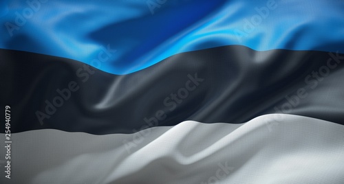 Official flag of the Republic of Estonia. photo